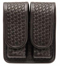 Blackhawk Cordura double single stack magazine pouch with black basketweave finish.